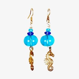 Mini Seahorse Sea Glass Earrings